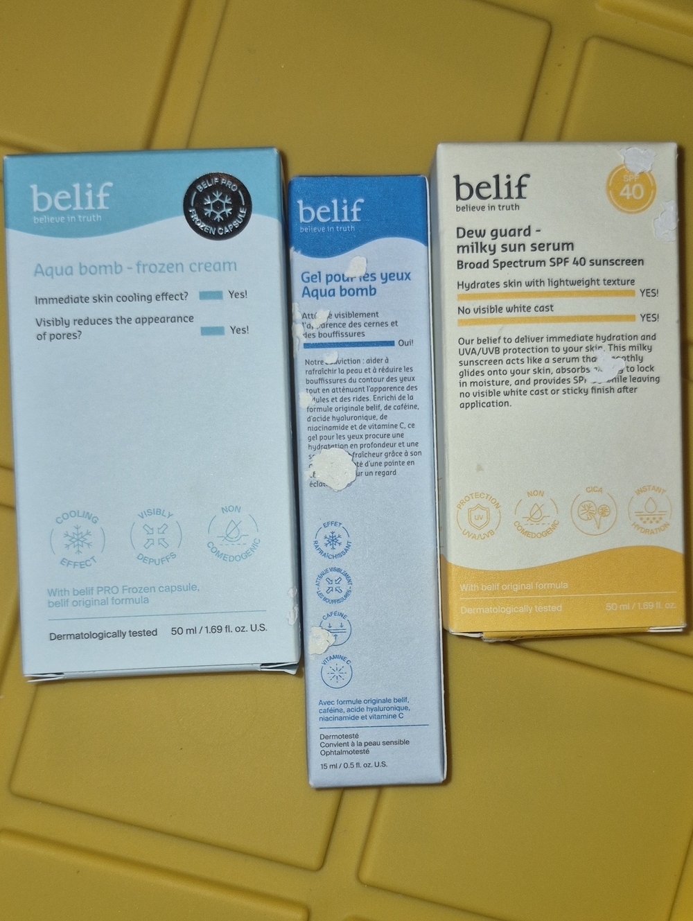 Aqua Bomb & Dew Guard Milky Sun Serum Skincare Set - Belif Set Nwt
